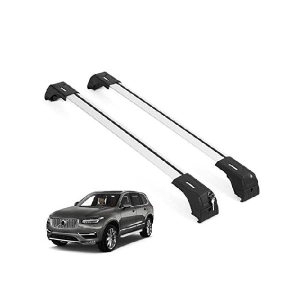 ERKUL ルーフラック クロスバー ボルボ XC90 2016-2023に対応 | アルミニウム ロック可能 ルーフトップ ラゲッジ クロスバーセット カーゴ