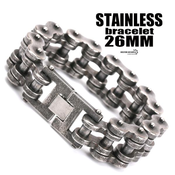 ＼夏のSALE MAX30%OFFクーポン／26mm ステンレス ブレスレット バイクチェーン チェーンブレスレット オートバイ 工具 道具 中折れ式 金アレ対応 爆買