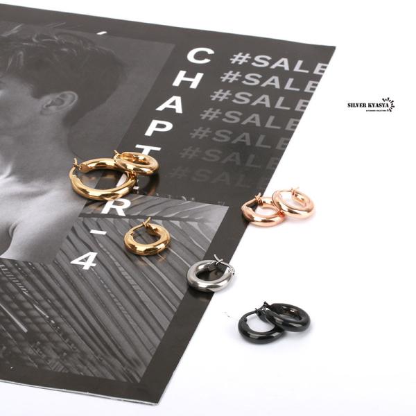 太め フープピアス 2点 シルバー ゴールド ブラック 金 銀 黒 リングピアス ステンレス メンズ 両耳ピアス シンプル Buyee 日本代购平台 产品购物网站大全 Buyee一站式代购 Bot Online