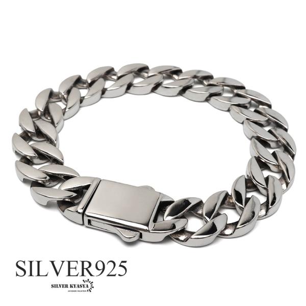 925 silver 喜平 sterling チェーンブレスレット シルバー シルバー925 喜平ブレスレット チェーンブレスレット メンズ 幅12.5mm