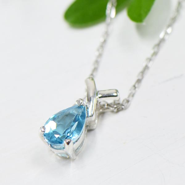 ペンダント ブルートパーズ しずく ペンダント SV925 ネックレス