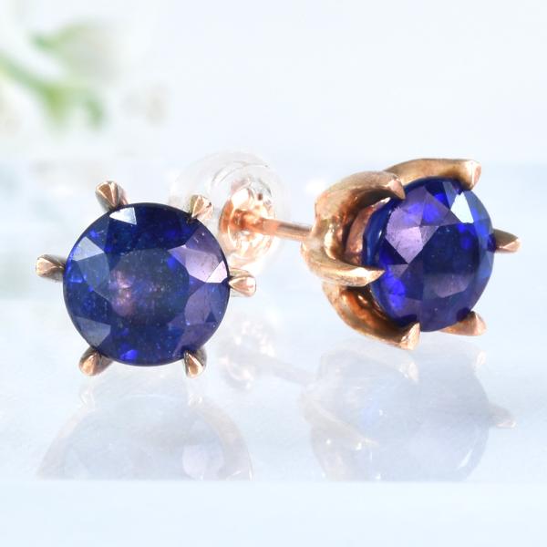 ピアス ブルーサファイア 大粒 K18ピンクゴールド CG065IC-CIBS-YE-016