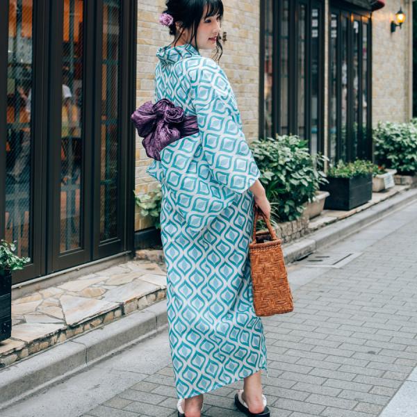 レディース 浴衣 単品 綿麻【10】麻混 高級 ゆかた ホワイト系