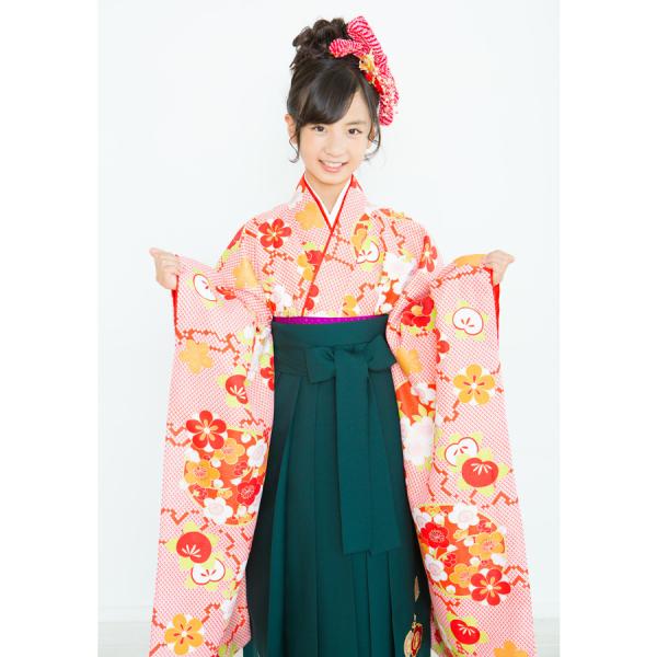 花ひめ・鹿の子赤】長襦袢が付いた2点セット 着物 二尺袖 ジュニア