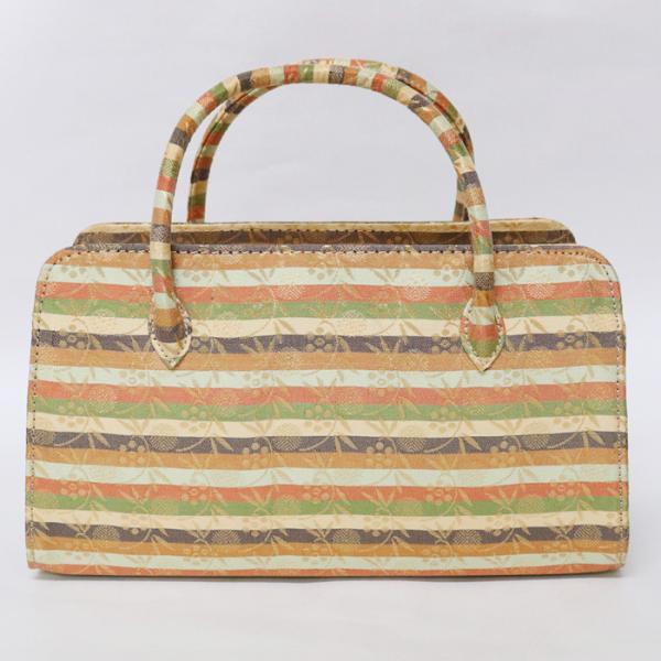 訳あり】【京都西陣生地】利休バッグ（08A035）金襴 縞 文様 和装