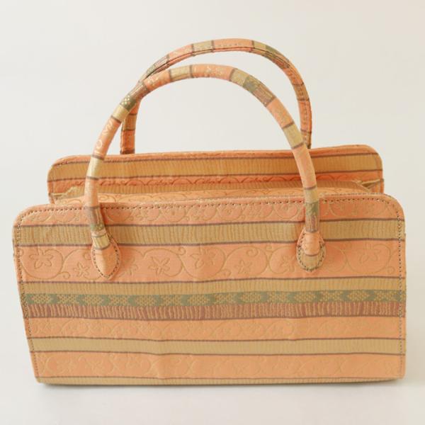 訳あり】【京都西陣生地】利休バッグ（08A046）金襴 縞 文様 和装