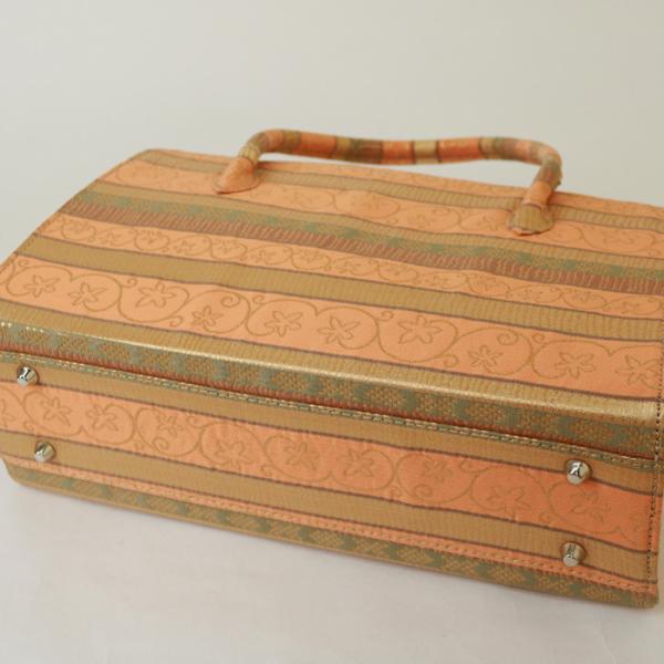 訳あり】【京都西陣生地】利休バッグ（08A046）金襴 縞 文様 和装