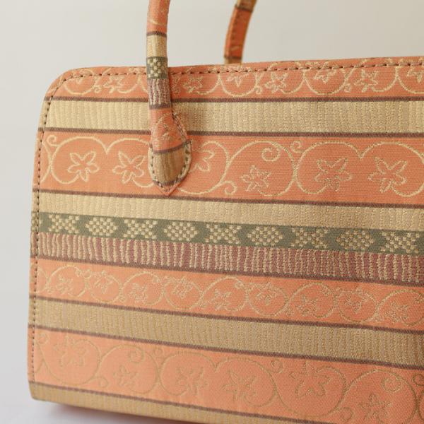 訳あり】【京都西陣生地】利休バッグ（08A046）金襴 縞 文様 和装