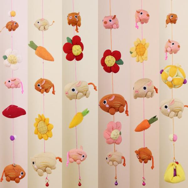 つるし飾り　正絹　動物 9こ　干支 つるし飾り 正絹 動物 9こ 干支 オプション商品】干支飾り