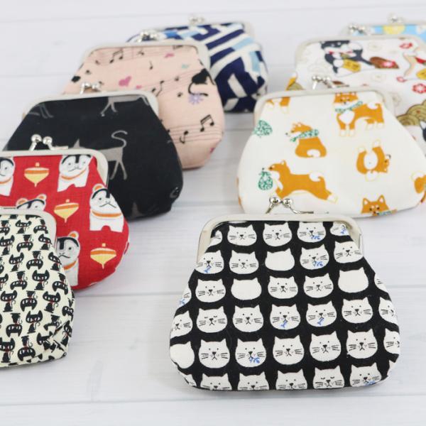 がま口 ミニポーチ [#54f] ケース 財布 小物入れ 小銭入れ 動物 幾何学 和雑貨 コインケース