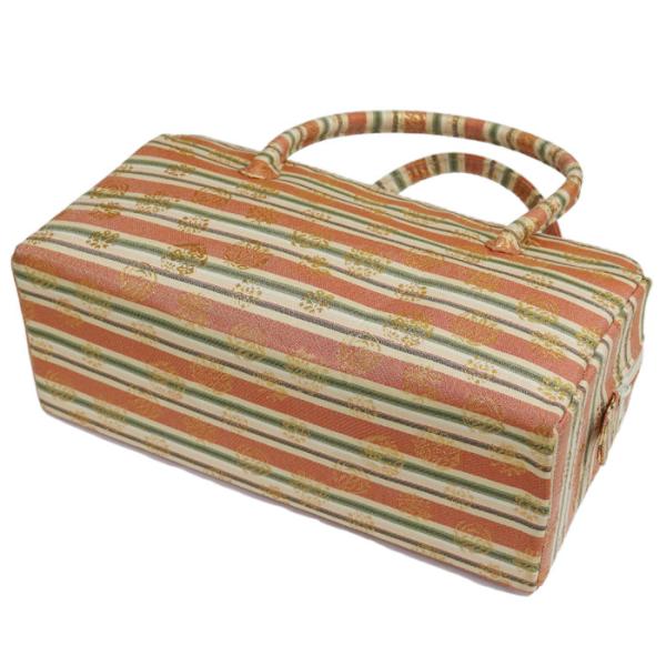 訳あり】【京都西陣生地】利休バッグ（08001）金襴 縞 文様 和装バッグ