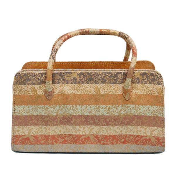 訳あり】【京都西陣生地】利休バッグ（08A013）金襴 縞 文様