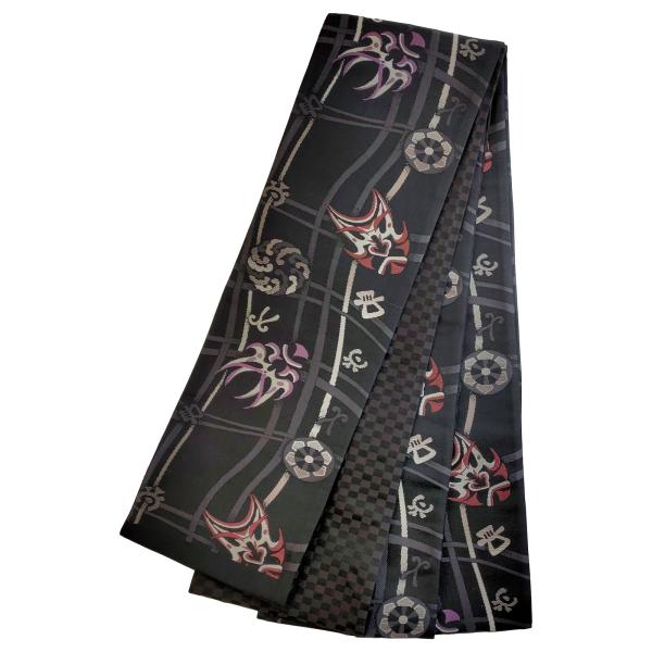 新品未開封　半幅帯 西陣織 波千鳥 リバーシブル kyo-rakuraku_hb01-02552-k3