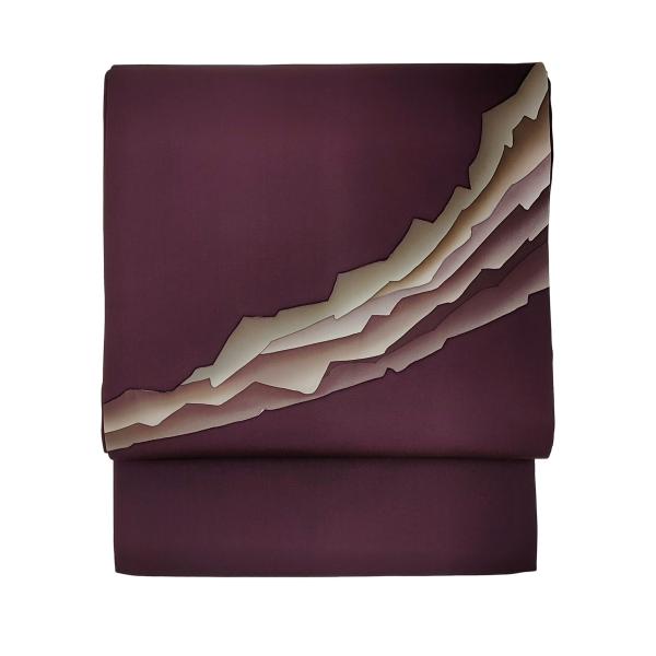 仕立済 即納 名古屋帯 正絹 塩瀬 斜方流 小紫 : 名古屋帯と半幅帯 西陣