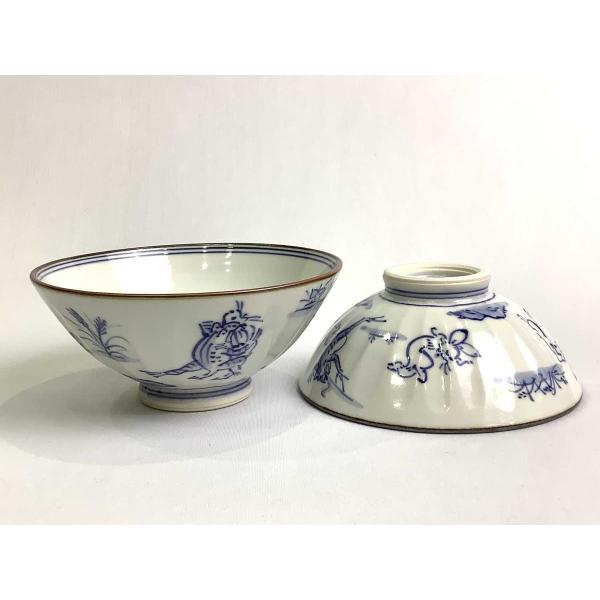 初代　山本壹楽　壹楽窯　酒器セット　京焼　清水焼 美品 京焼・清水焼 山本壹楽(壹楽窯) 染付高山寺組飯碗 : 京焼・清水焼専門