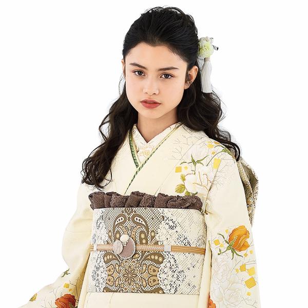 単品振袖 成人式振袖購入 mb282-1 クリーム色・白・アイボリー 単品振袖 成人式振袖購入 mb282-1 クリーム色・白・アイボリー