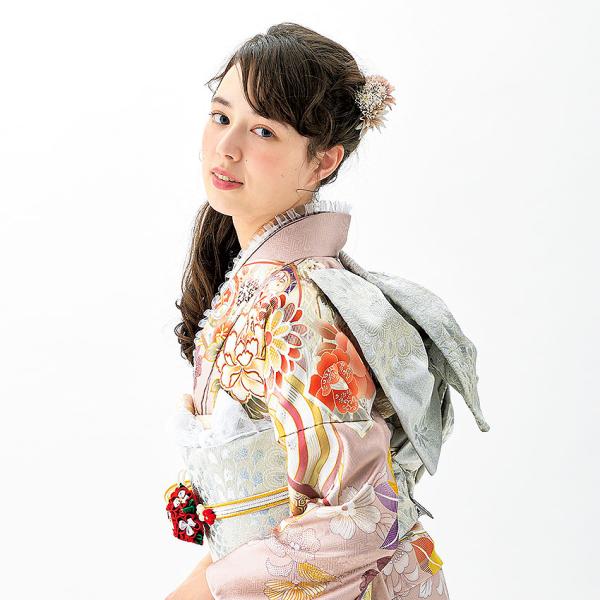 振袖セット 花柄ピンク お誂え仕立付振袖 成人式振袖購入 ms213-1 ピンク色/古典・花柄