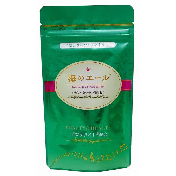 美しい海からの贈り物1型コラーゲン＋ミネラルを、たっぷり配合。毎日の丈夫な骨習慣へ●商品名海のエール●名称プロテタイト配合食品●内容量31.2g（120粒入り(1粒260mg)）●原材料名コラーゲン含有ミネラル複合体(国内製造)、マルトデキ...