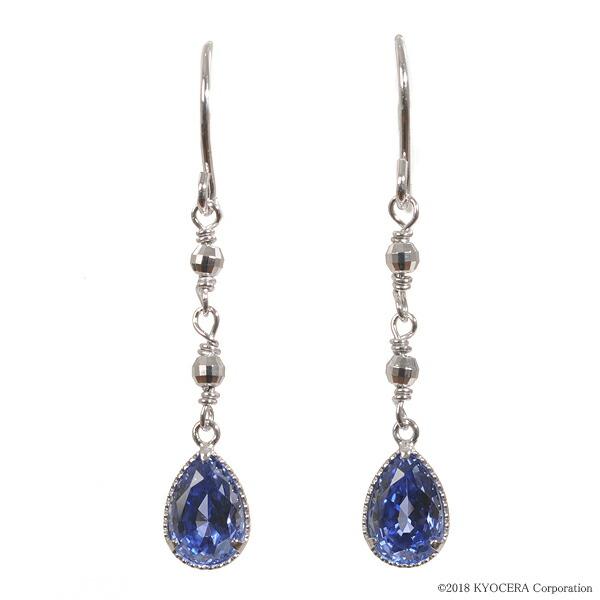 KYOCERA（京セラ） ライトブルーサファイア ピアス K18ホワイト