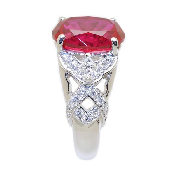 ルビー ダイヤモンド プラチナ リング　京セラ ルビー/ダイヤモンド プラチナリング(1カラット/ピジョンブラッド/7月