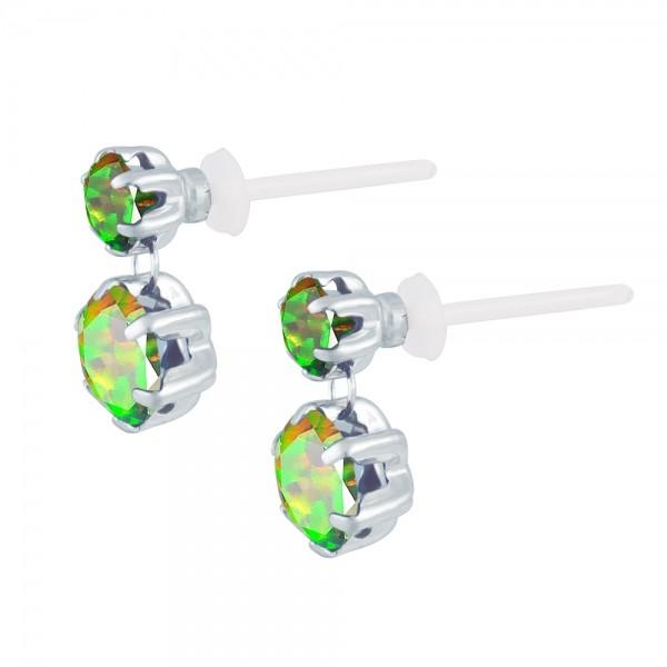 KYOCERA（京セラ） ブラックオパール セラミックピアス K18ホワイト