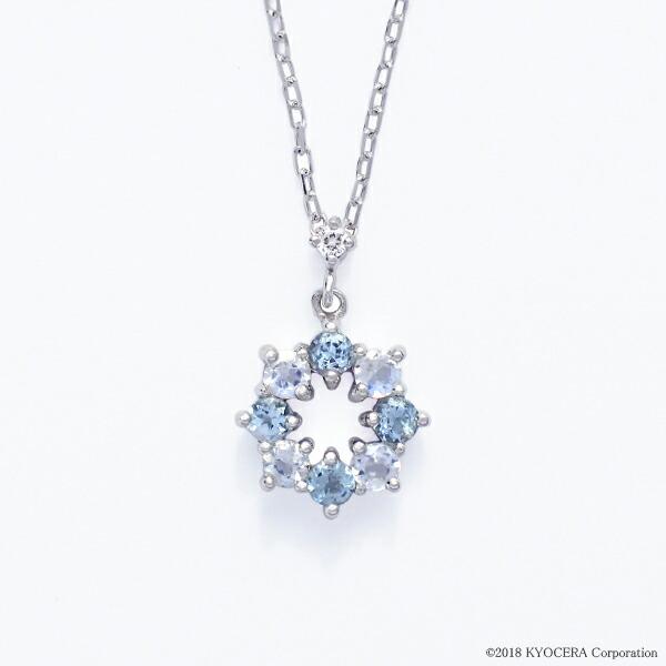 KYOCERA（京セラ） アクアマリン ブルームーンストーン ネックレス K18