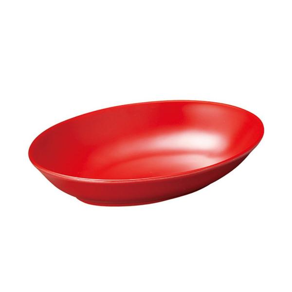 メラミン オーバルプレート 赤地 (226×167×H44mm・650ml) [M-811RJ] スリーライン 業務用 食器 割れにくい プラスチック