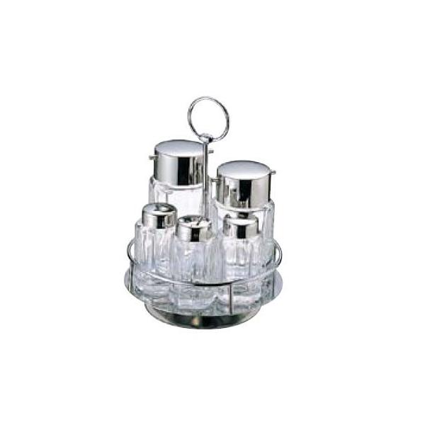 卓上小物・調味料入れ セット ♯80 五本立 カスターセット(正油さし