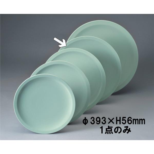 メラミン 青磁 高台皿1尺3寸 (393×H56mm) エンテック/ENTEC[CS-34