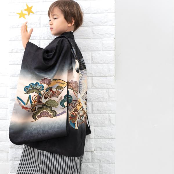 KYOETSU（京越） 七五三 着物 5歳 男の子 (着物セット 絵羽 W-鷹太鼓