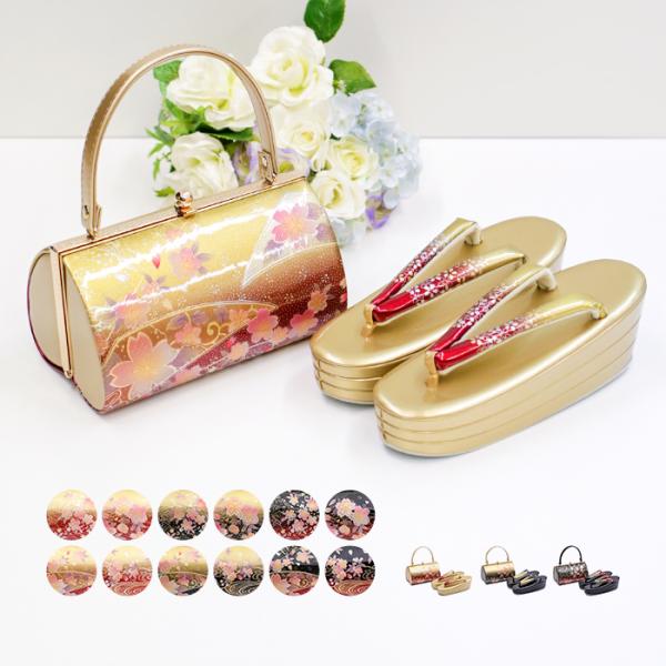 《振袖用 草履バッグセット》成人式の振袖・卒業式の袴、結婚式の着物などフォーマルな着物におすすめです。 草履は2サイズ、柄は12柄よりお選び頂けます。 ■サイズ 草履(台の長さ)/F 24cm /LL 25cm横：約21cm 　マチ幅：約1...