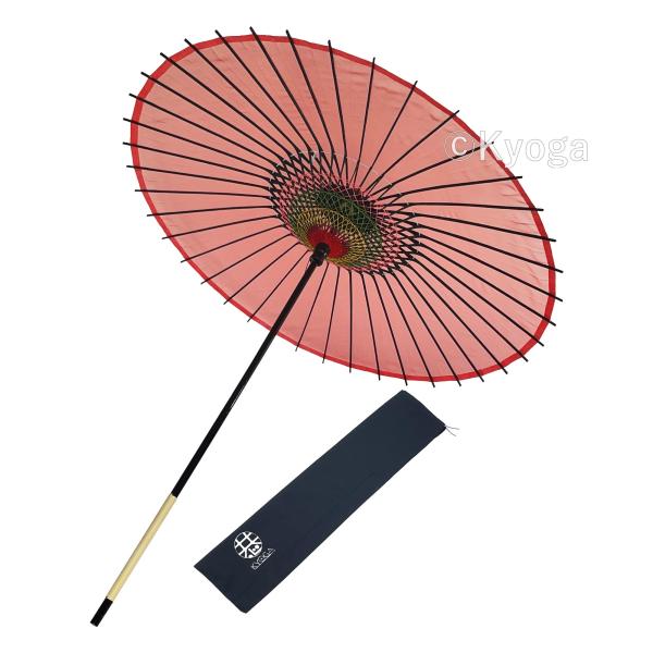 いちご姫「新品、未使用」貴重　2本継ぎ　和傘 継柄 踊り傘　絹傘 和傘 舞踊 美品 絹 青 ケース付き 絹傘・日本舞踊傘・踊り傘 継