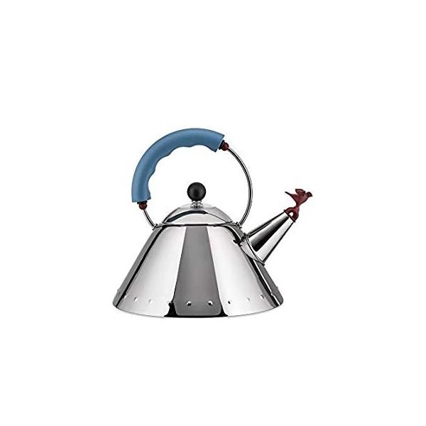 Alessi Kettle, 9'' H x 8.5'' W x 8.5'' D, Blue,9093