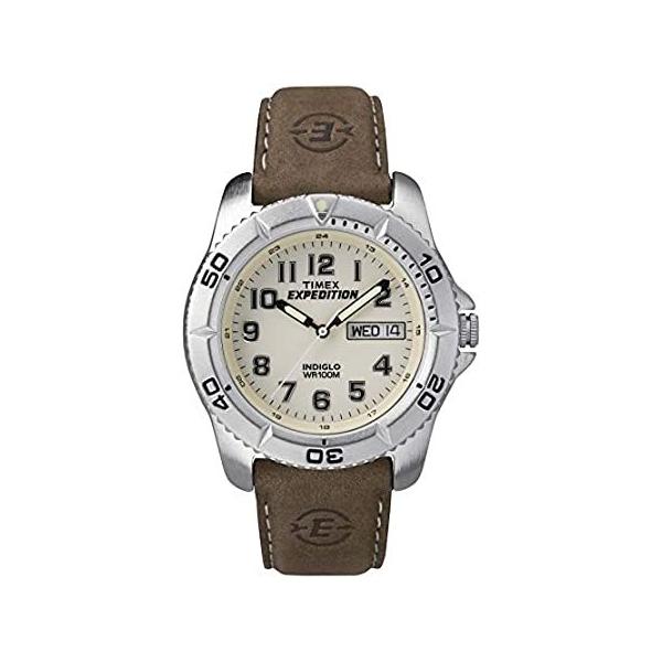 �r���v Timex Mens Expedition Brown Leather Sport Watch ���s�A���i