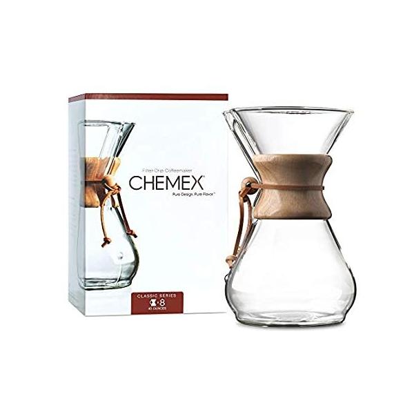 Chemex Pour-Over Glass Coffeemaker - Classic Series - 8-Cup - Exclusive Pac