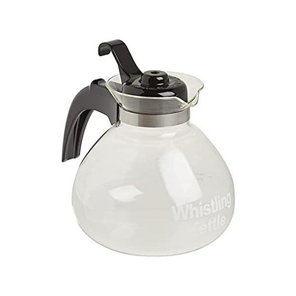 Stovetop Tea Kettle, Whistling, Borosilicate Glass, 12-Cup