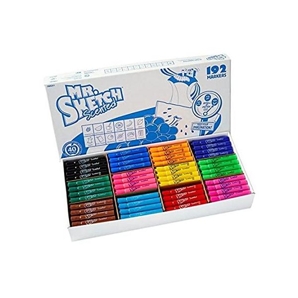 (192 Markers) - Mr. Sketch Scented Water Colour Markers School Pack, 12 Ass sAi