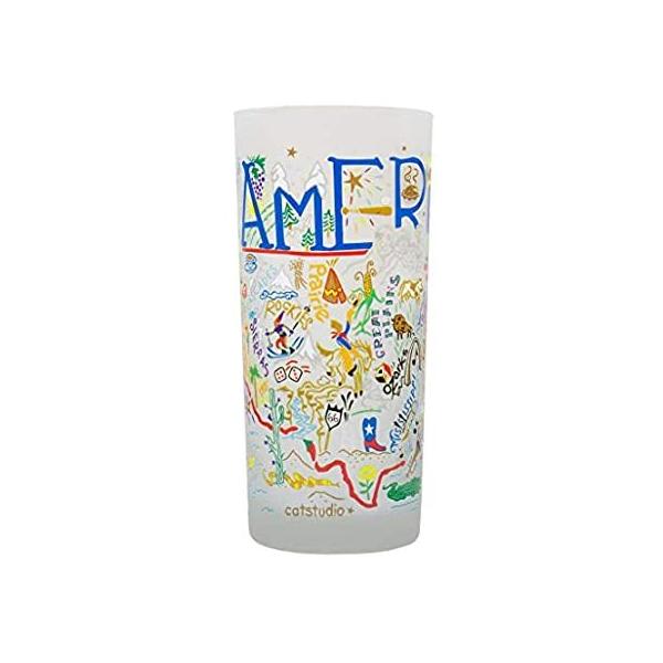 catstudio America Drinking Glass | Geography Inspired Artwork Printed on a