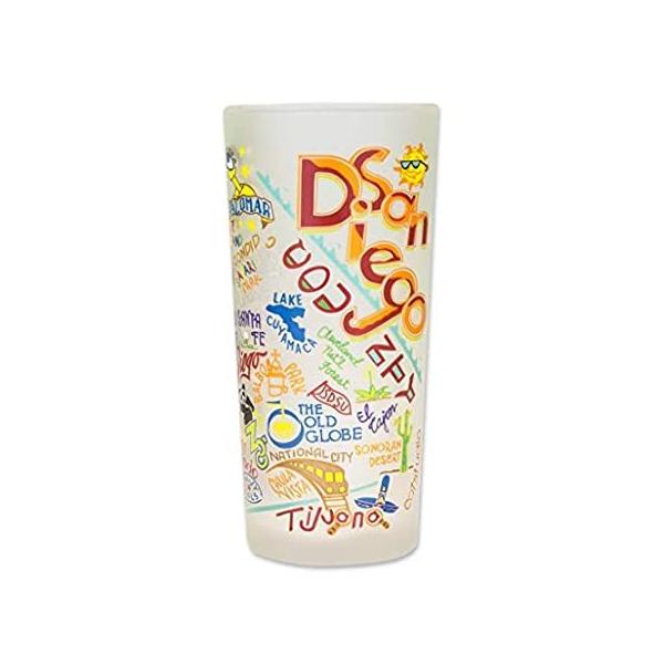 catstudio San Diego Drinking Glass | Geography Inspired Artwork Printed on