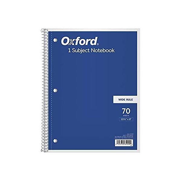 Wirebound 1-Subject Notebook, Wide Rule, 10-1/2 x 8, White, 70 Sheets/Pad ( sAi
