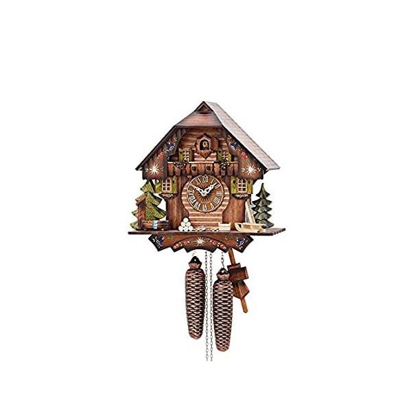 German Cuckoo Clock 8-day-movement Chalet-Style 13 inch - Authentic black f