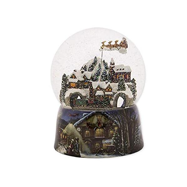 Roman 37753 Glitterdomes Snow Globe 150mm Musical with Santa in Sleigh, 8 I
