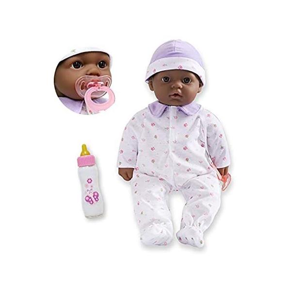 JC Toys African American 16-inch Medium Soft Body Baby Doll La Baby | Washa