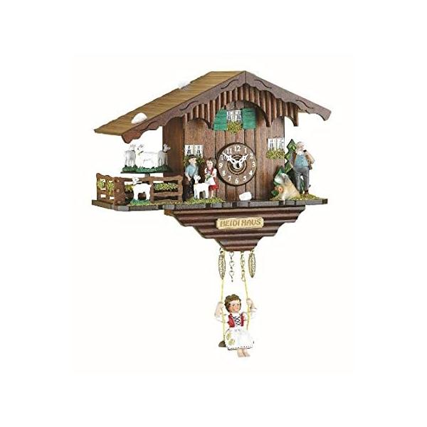 Trenkle Kuckulino Black Forest Clock Swiss House with Turning Goats, Quartz