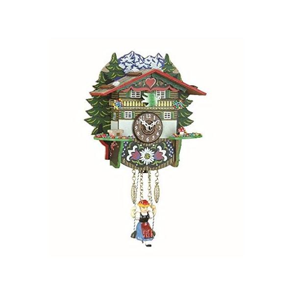 Trenkle Kuckulino Black Forest Clock Swiss House with Quartz Movement and C