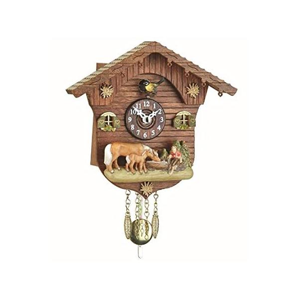 Trenkle Kuckulino Black Forest Clock Swiss House with Quartz Movement and C