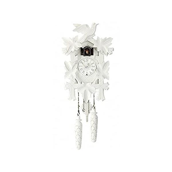 Trenkle Quartz Cuckoo Clock 5-Leaves, Bird TU 350/20 Q Weiss