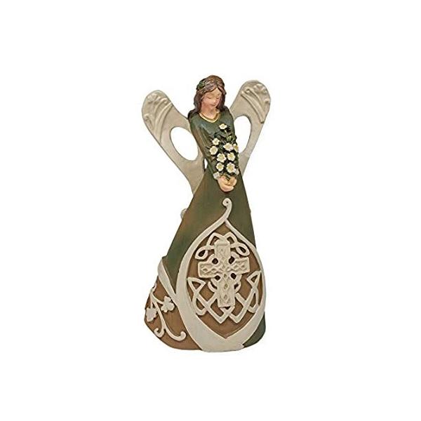 Roman 7" Luck of the Irish Woodcut Inspirational Angel Figure with Celtic C ���s�A���i