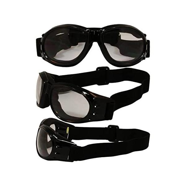 Birdz Eagle Red Baron style Motorcycle Padded Airsoft Goggles Clear &amp; Smoke
