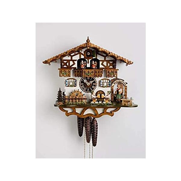 Chalet Cuckoo Clock 1-Day Bavarian With Beer Drinkers And Waitress